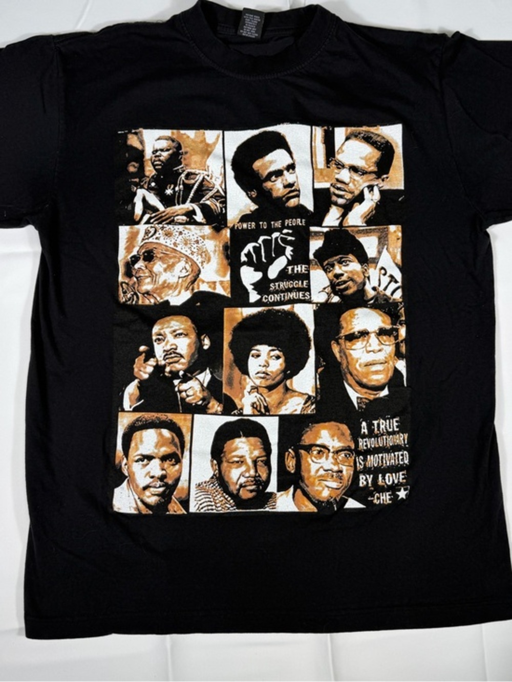 Black History Graphic Men’s T-Shirt with Revolutionary Icons -Large